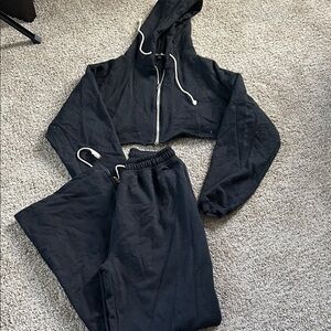 Fashion Nova Black Hoodie with Drawstring